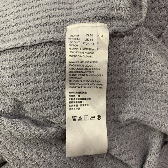 We The Free Womens Tunic Top Medium Storm Gray Waffle Knit Raw Edges Thumb Holes - Picture 13 of 14
